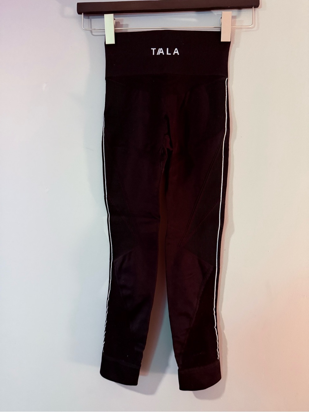Tala Black Active Leggings with Side Stripe